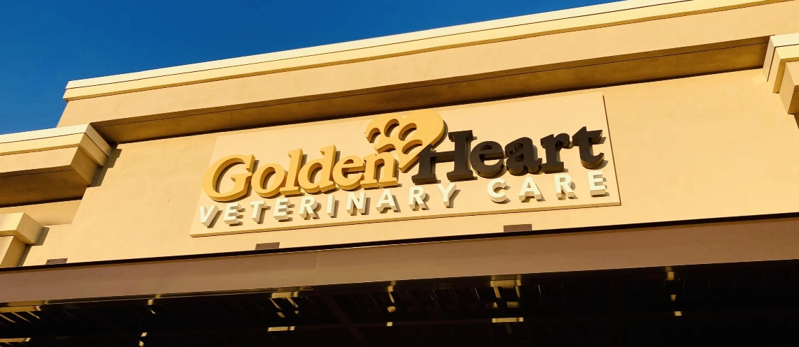 Golden Heart business sign made by Envision Orlando
