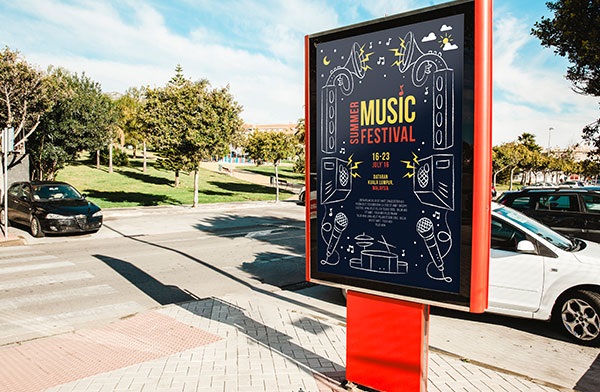 Music fest post and panel sign made by Envision Orlando