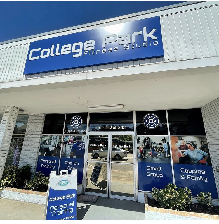 Cabinet Sign of College Park Fitness in Orlando