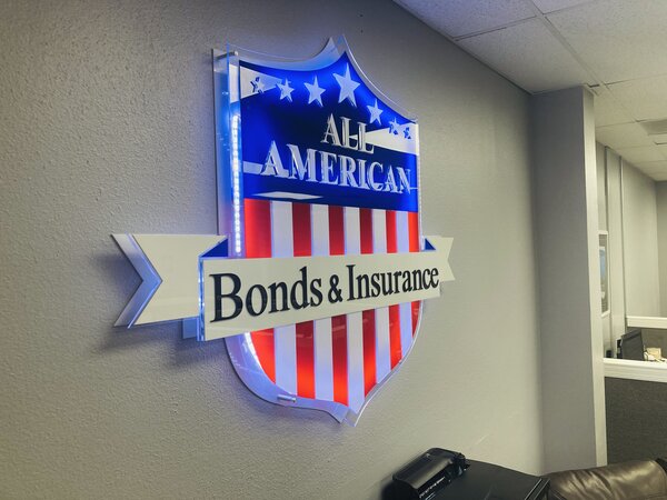 Digital commercial signs of Bonds & Insurance logo in Orlando, FL