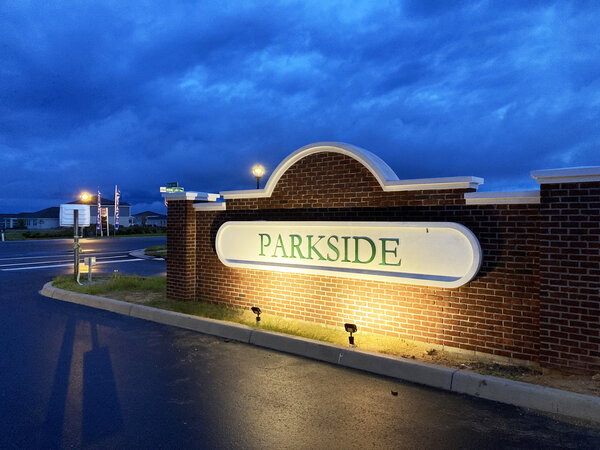 Outdoor monument sign of Parkside made by Envision Orlando in Orlando