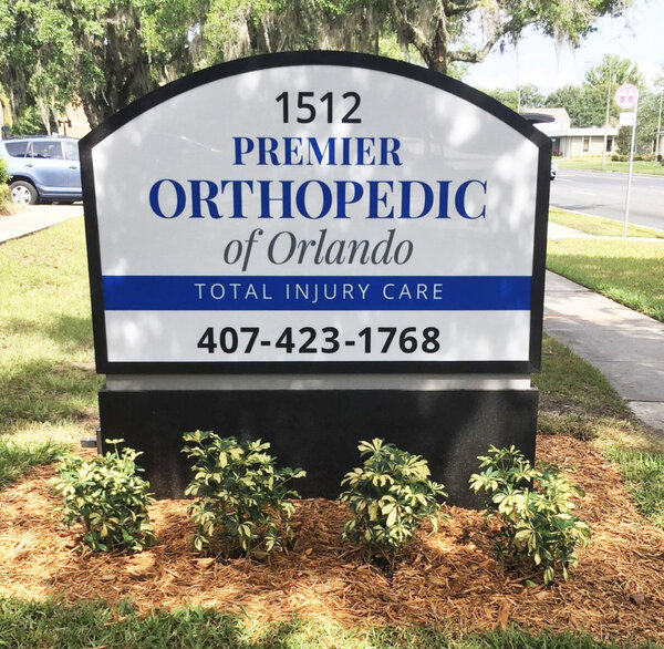 Durable Monument Signs of Premier Orthopaedic of Orlando Installed by Envision Orlando