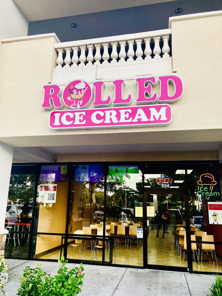 Exterior Channel Letters Of Rolled Ice Cream Storefront Fabricated By Envision Orlando